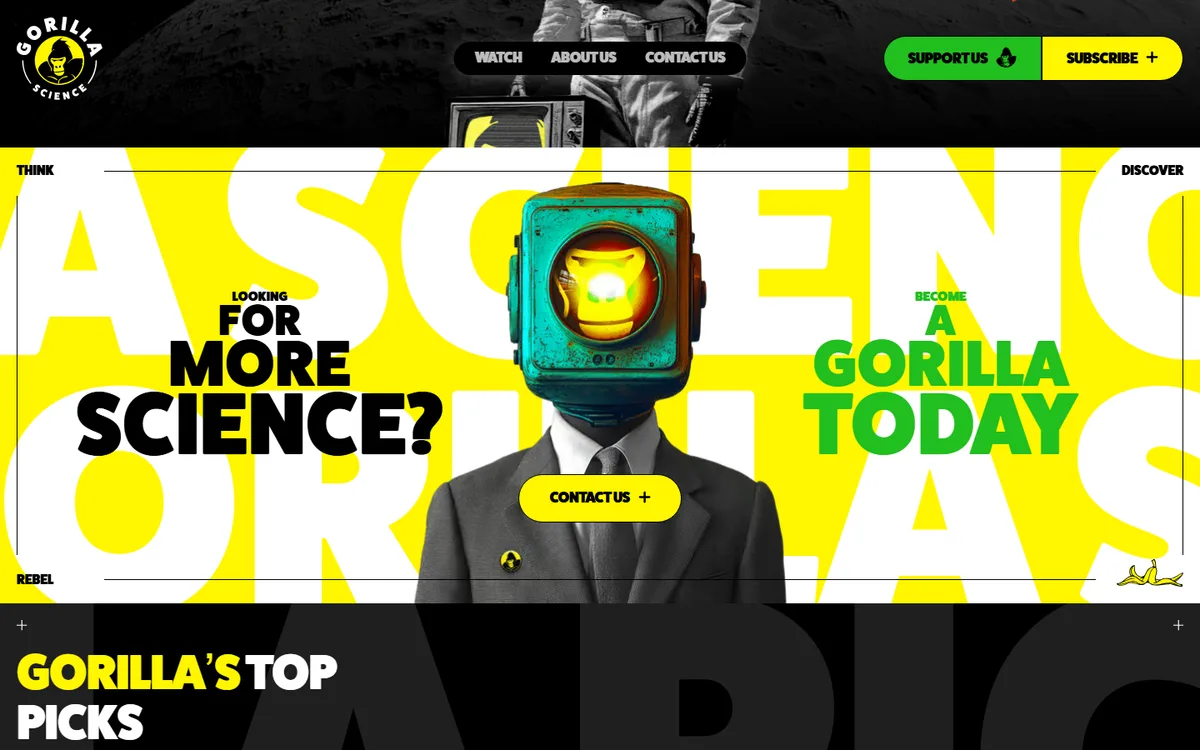 Subscribe CTA with robot monkey