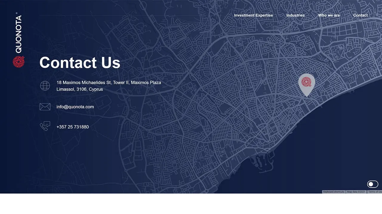 Quonota Contact Us Page