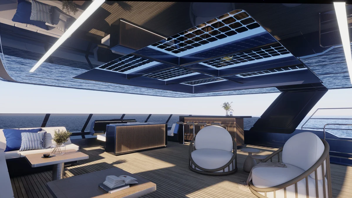 Yacht fly deck design