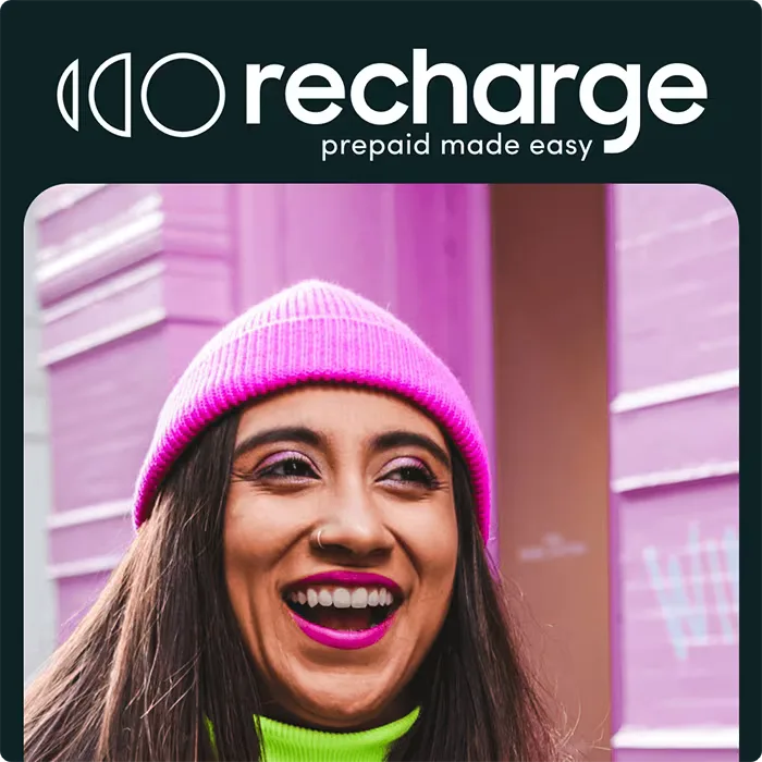 Recharge.com – A dynamic and modern website design with bold typography, vibrant visuals, and a seamless user experience focused on digital transactions.