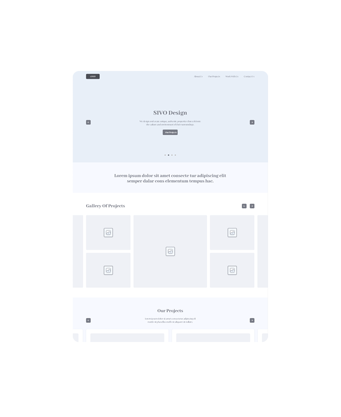 Wireframe: Homepage layout 1