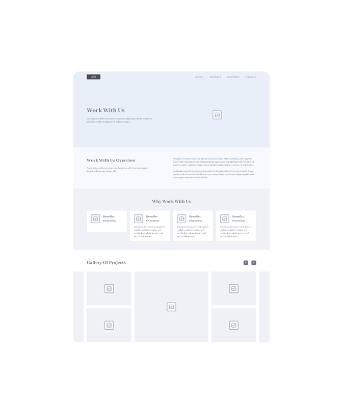 Wireframe: Homepage layout 3