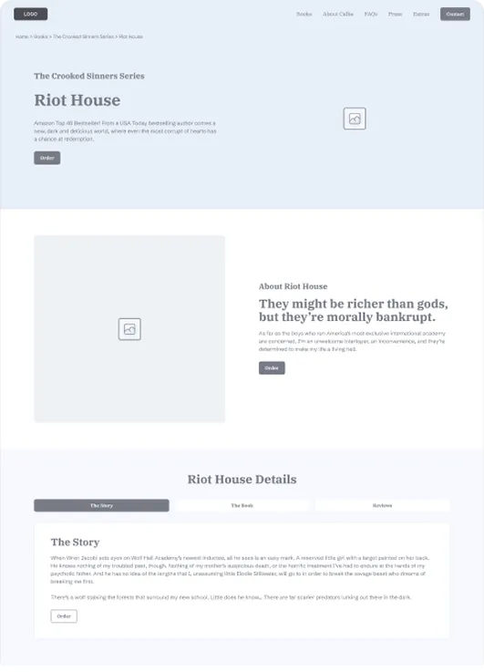 Homepage wireframe