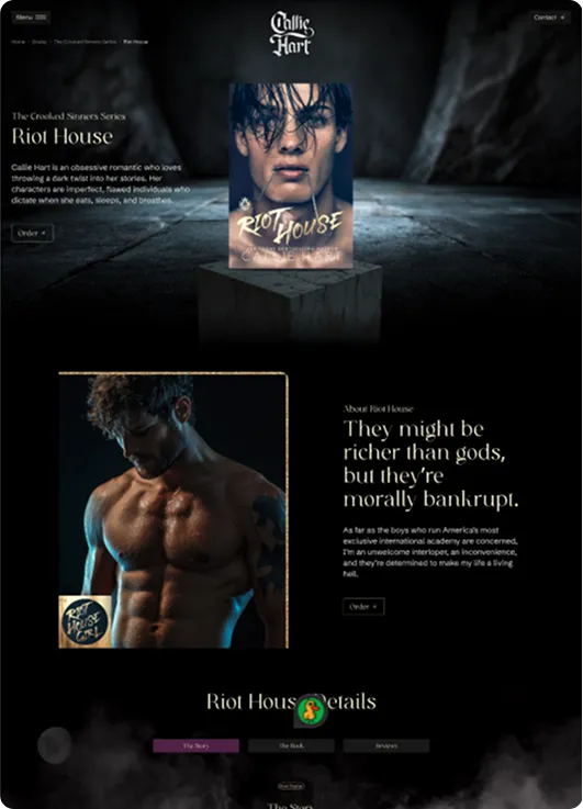 Books page wireframe