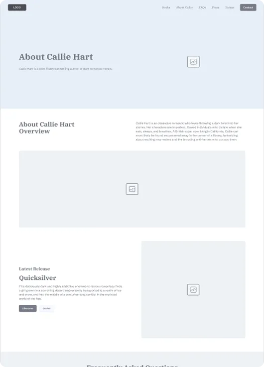 Series page wireframe
