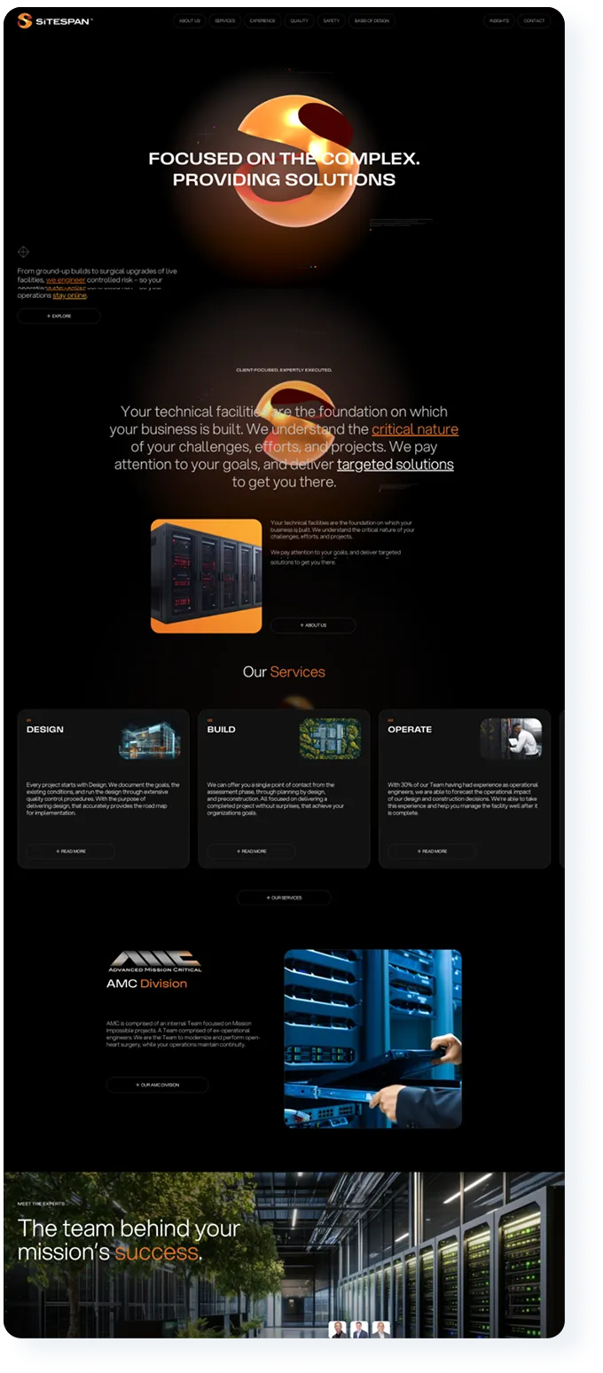 SiTESPAN full page design