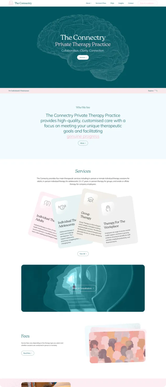 The Connectry full page design