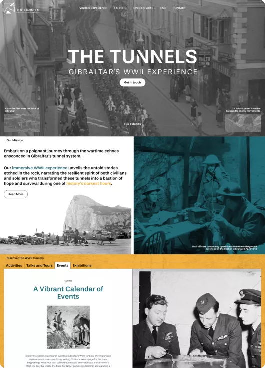 WW2 Tunnels wireframe mockup