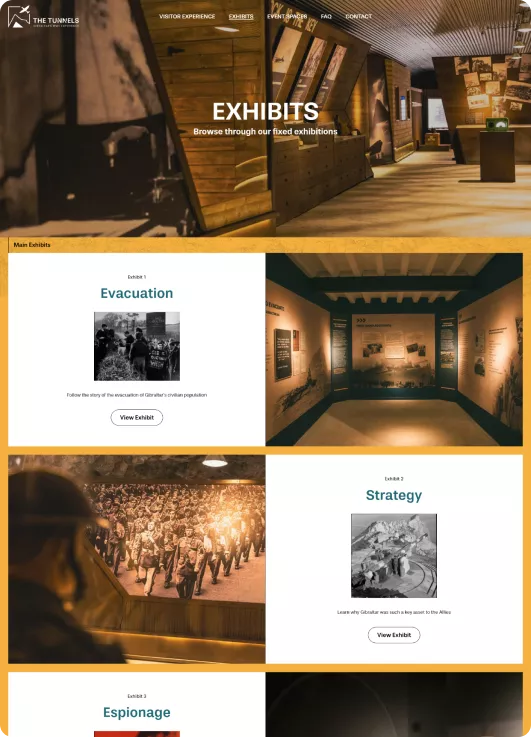 WW2 Tunnels responsive design mockup