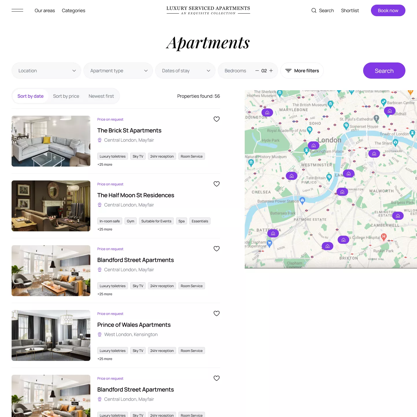 Luxury Serviced Apartments before redesign