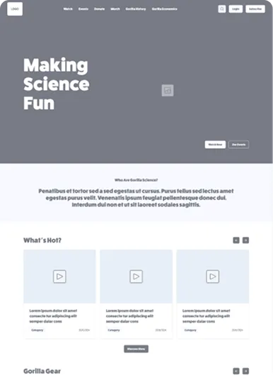 Gorilla Science wireframe 1
