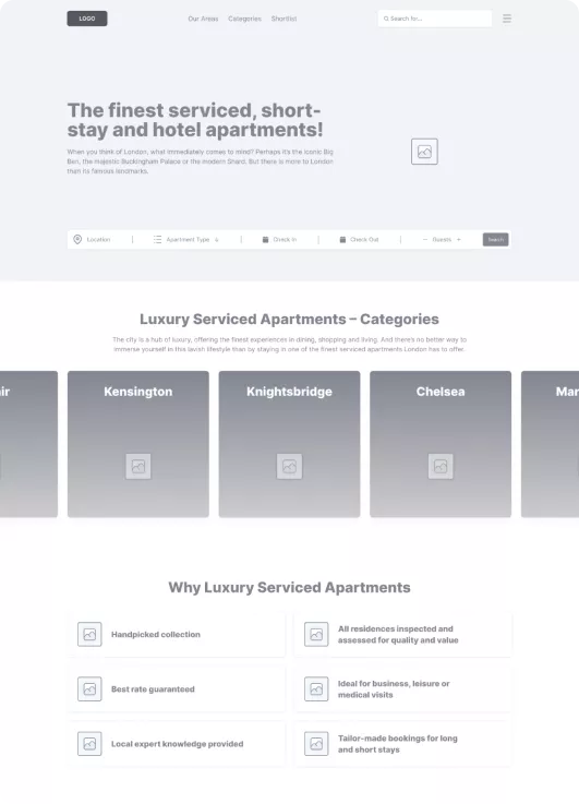 LSA wireframe - search flow