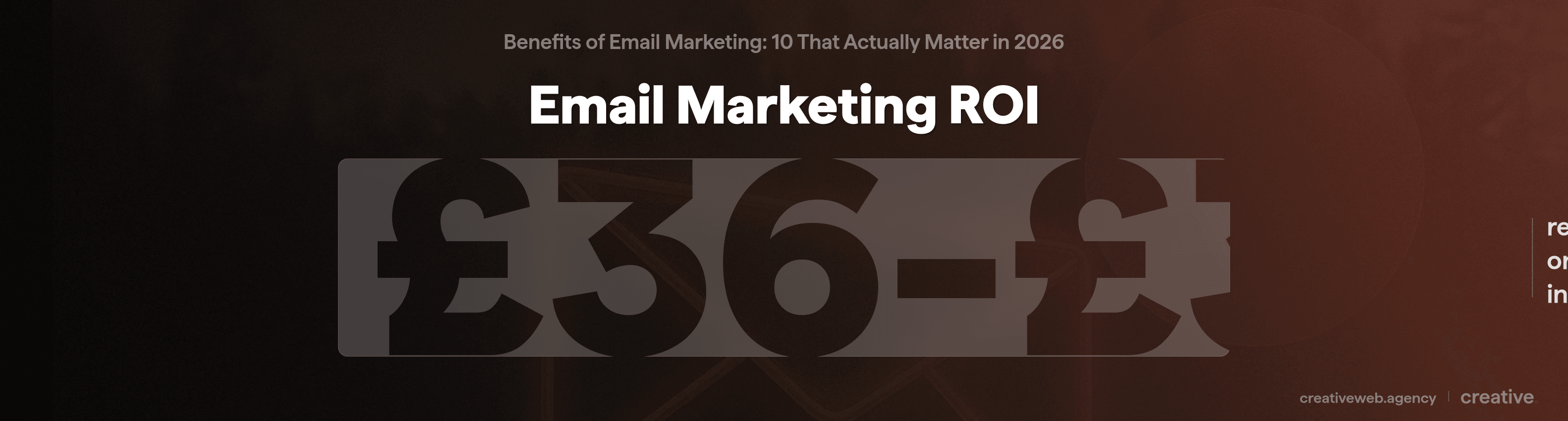 Infographic showing email marketing delivers £36 to £38 average return per £1 spent