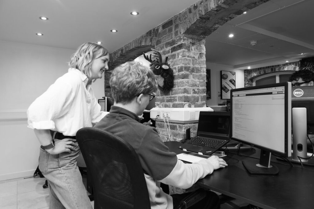 Creative team working at desk
